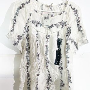 Lucky Brand Women's Printed Puff Sleeve Top M